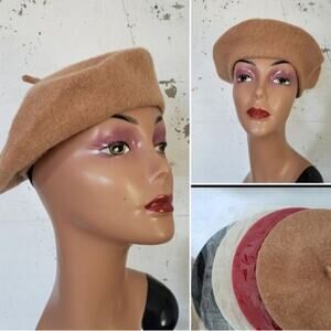 NEW Beret Women's Academia Beret Cottagecore Soft Wool Blend Artsy Camel Hat